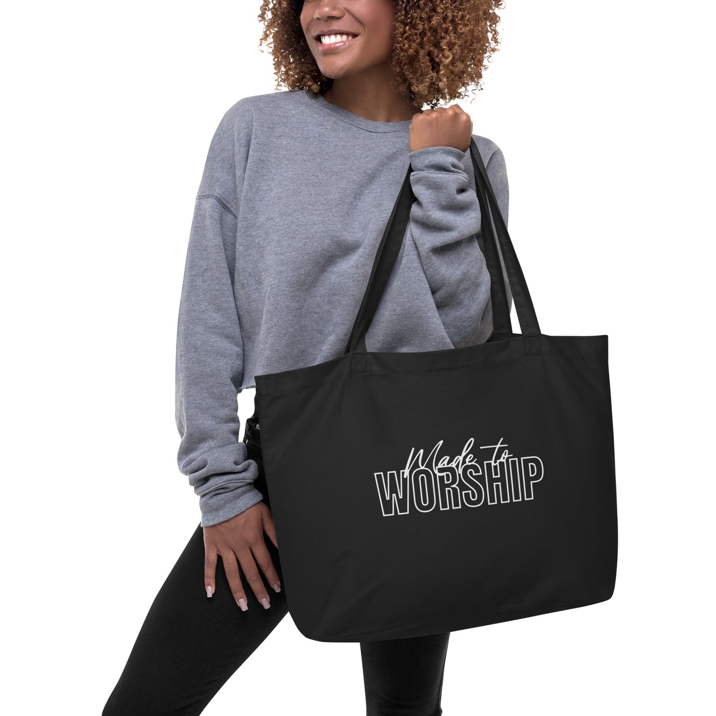 MADE TO WORSHIP - Large Organic Tote Bag