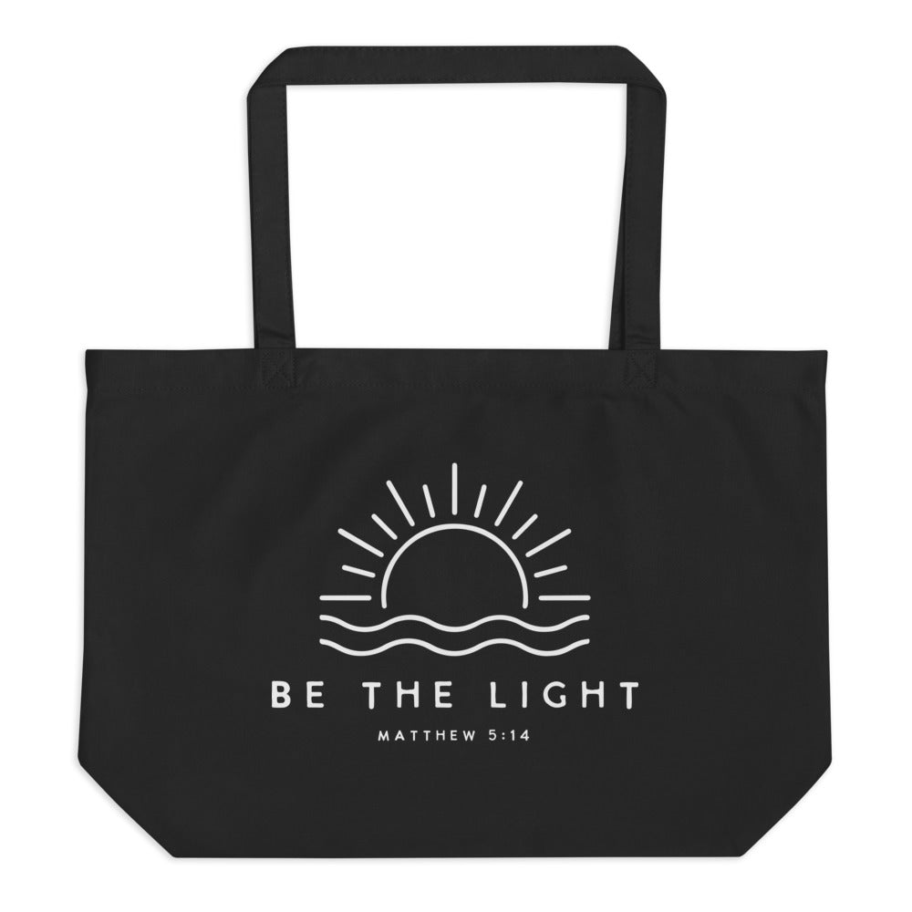 BE THE LIGHT - Large Organic Tote Bag