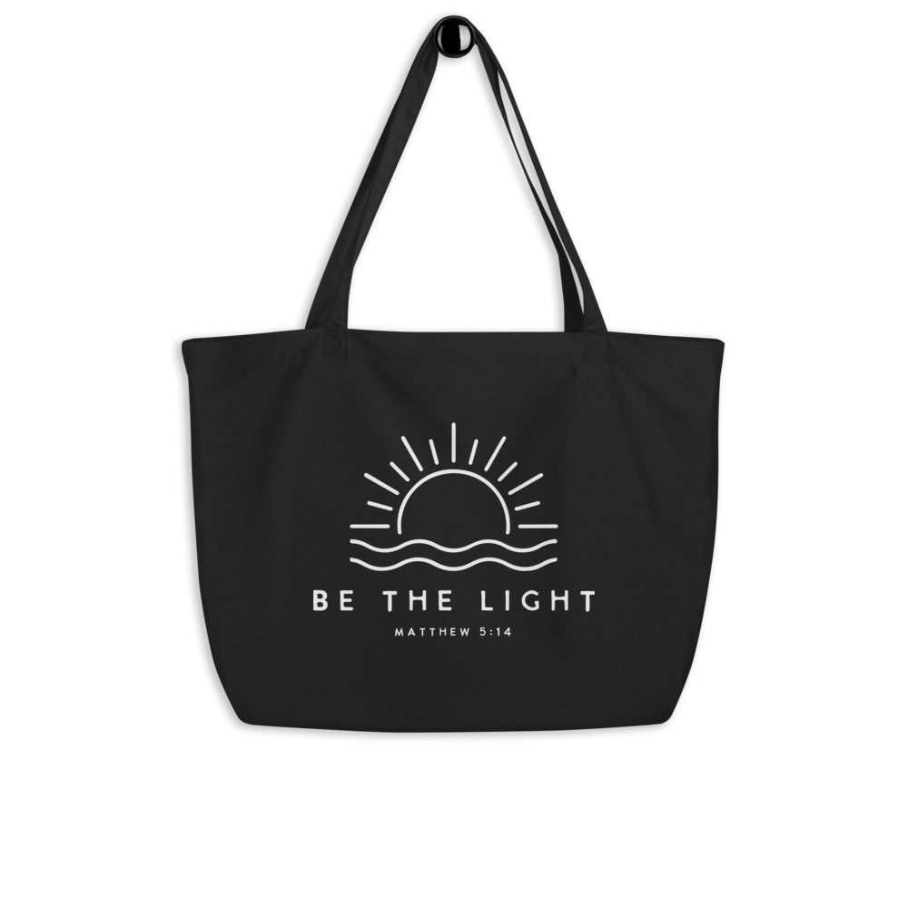 BE THE LIGHT - Large Organic Tote Bag