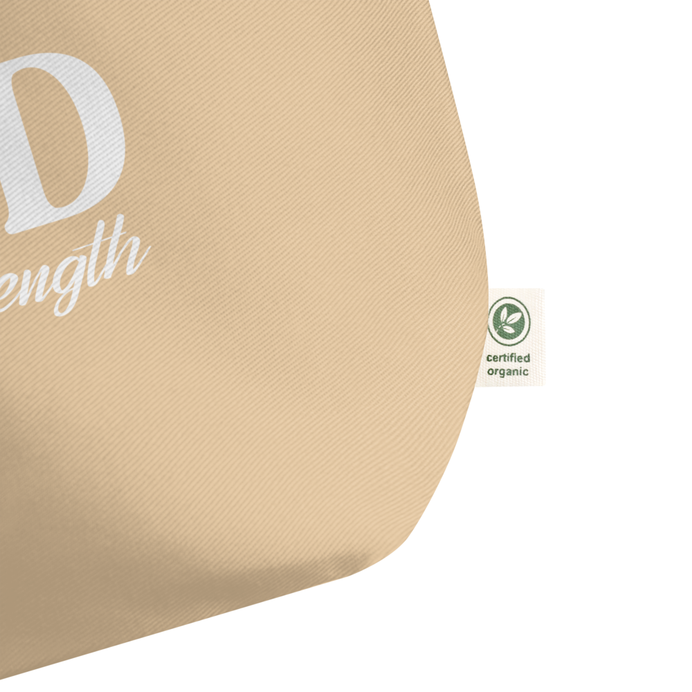 GOD IS MY STRENGTH - Large Organic Tote Bag