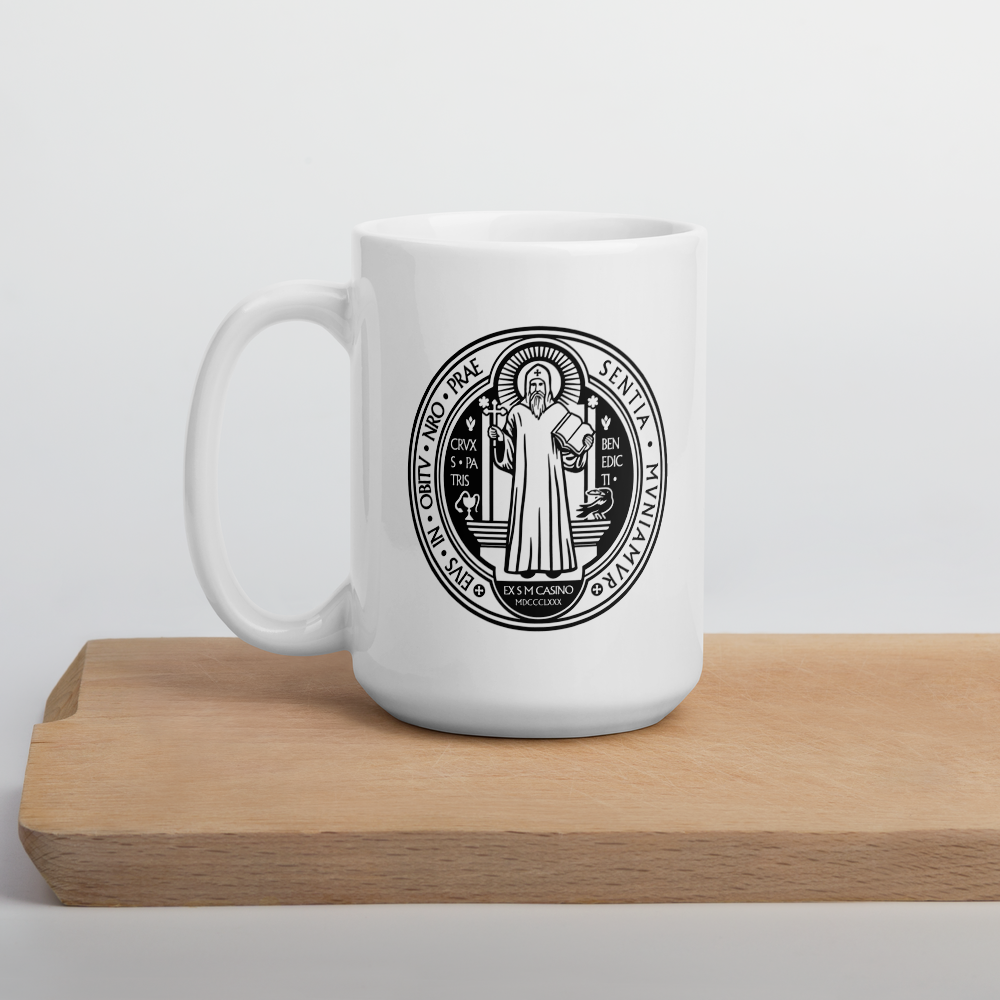 SAINT BENEDICT MEDAL - White Glossy Mug