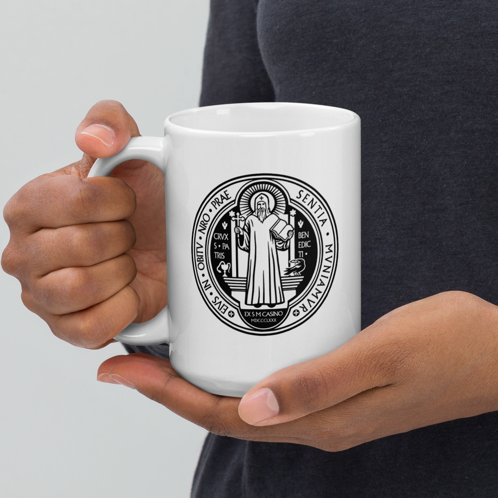 SAINT BENEDICT MEDAL - White Glossy Mug