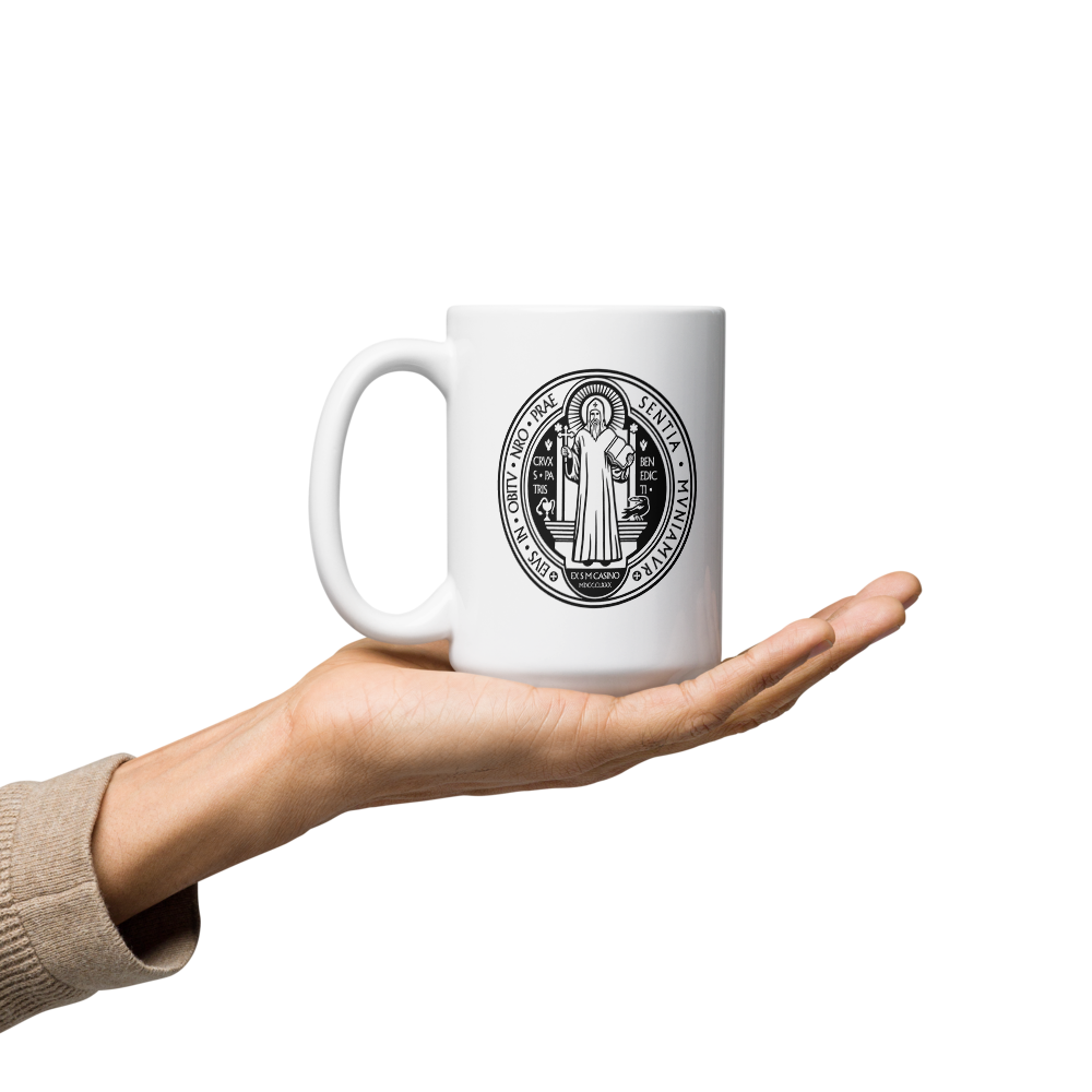 SAINT BENEDICT MEDAL - White Glossy Mug