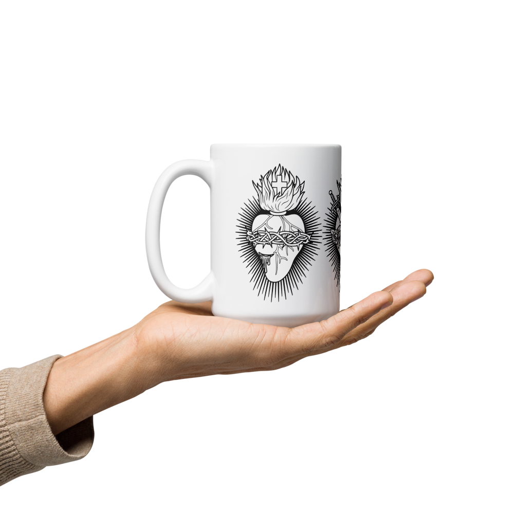 SACRED HEART - White Glossy Mug