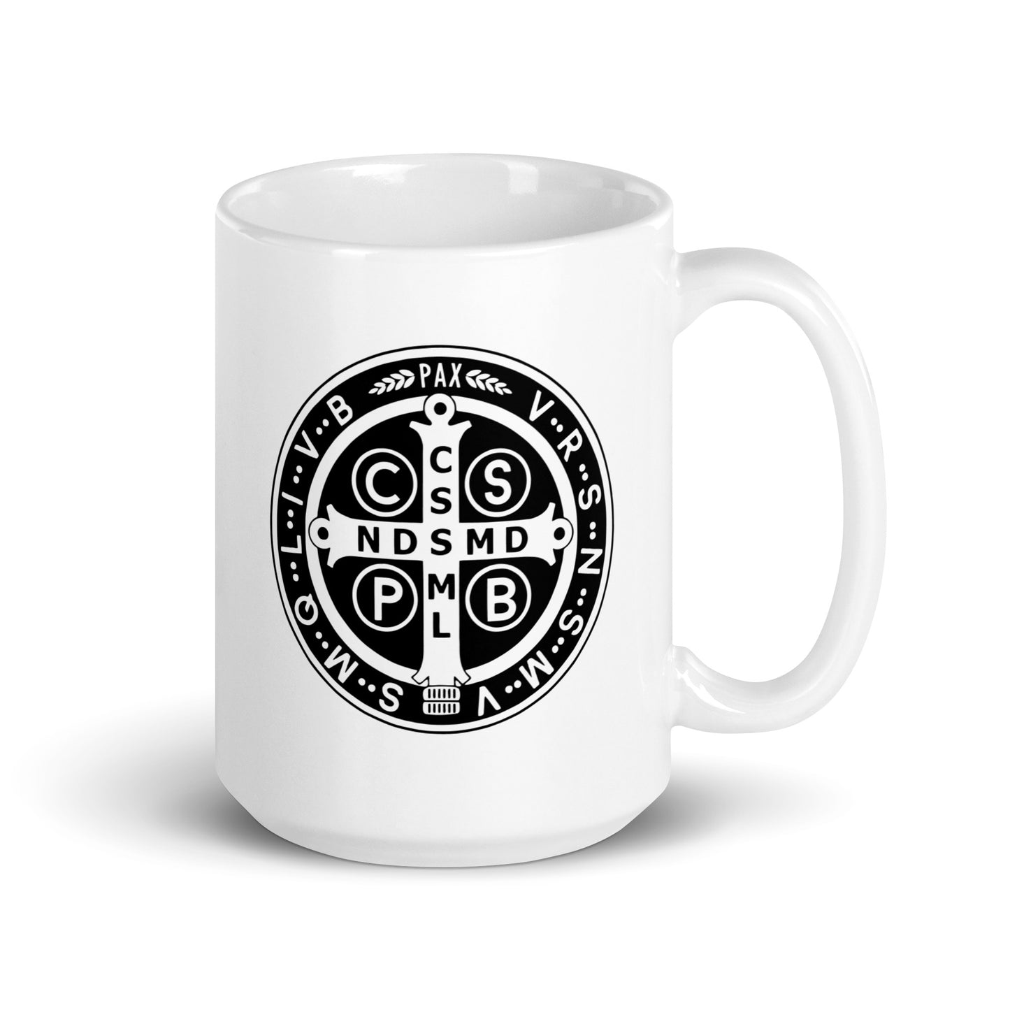 SAINT BENEDICT MEDAL - White Glossy Mug