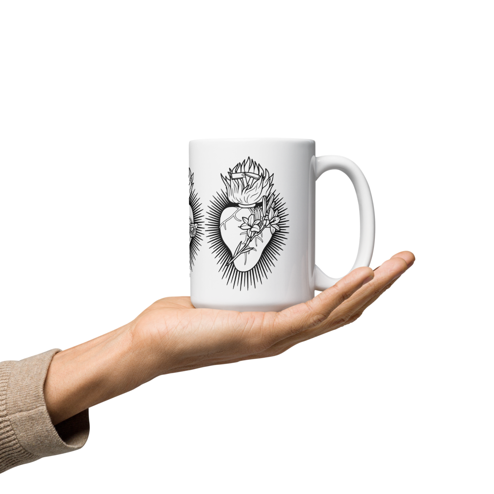 SACRED HEART - White Glossy Mug