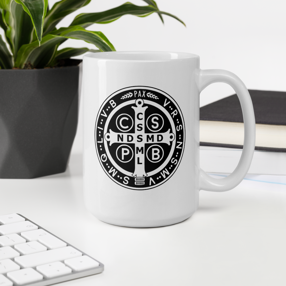 SAINT BENEDICT MEDAL - White Glossy Mug