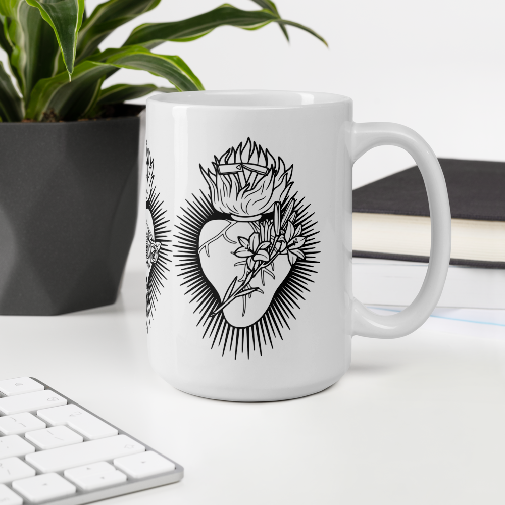 SACRED HEART - White Glossy Mug